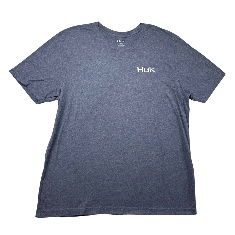 Huk Shirt Mens Extra Extra Large Blue Short Sleeve Outdoors Camping Hiking Boat